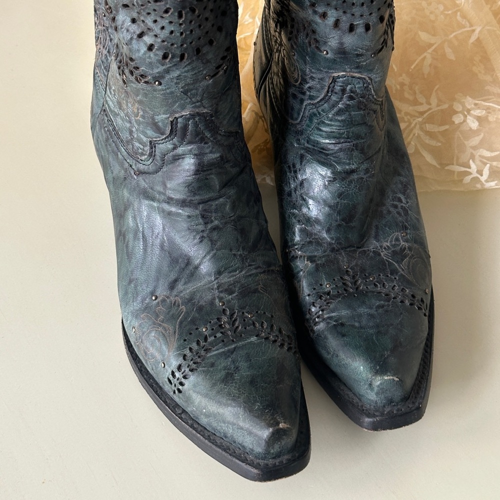 Circle G Teal Western Boot - Picture 4 of 7